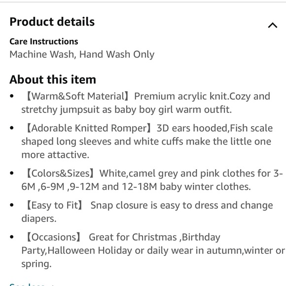 Neutral sweater romper jumpsuit newborn one piece onesie - Picture 6 of 6